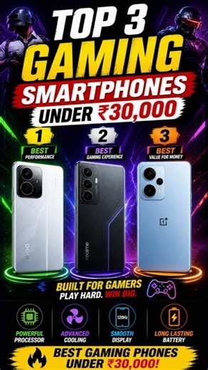 Top 3 Gaming⚡ Smartphones Under ₹30,000 in 2026 | Best Budget Gaming Phones India