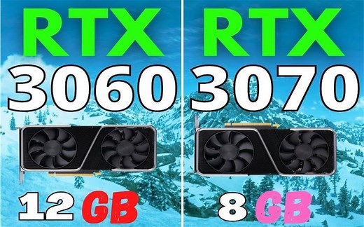 RTX 3060 12G OC vs RTX 3070 8G OC 显卡RTX光追性能对比（CPU为R5 3600） 1080P视频