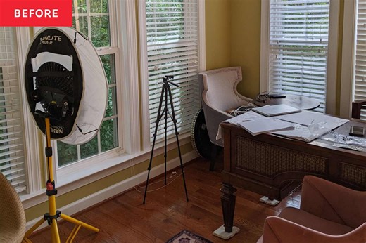 This “Unflattering” Home Office Got a Dramatic Color-Drenched Makeover