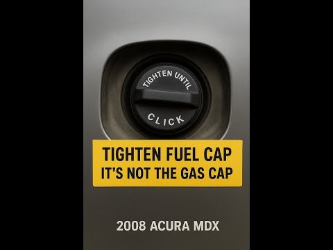 Acura MDX Tighten Fuel Cap warning - when it's not the gas cap