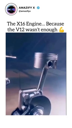 Amazify X on Instagram: "The X16 piston concept reimagines how an engine could breathe, fire, and make power — using sixteen tiny pistons arranged in an X-shaped layout instead of the usual cylinders we’re used to. ⚙️🔥 Each piston fires in perfectly timed waves, creating incredibly smooth rotation and far more efficient combustion. The design reduces vibration, boosts torque, and delivers power more evenly than a standard engine, all while taking up a fraction of the space. 😮💨 It’s still expe