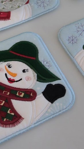 4.8K views | ✨ Let it snow… in your hoop! ✨ Create a set of charming winter-themed coasters with the Let it Snow Coasters ITH design. ⛄ ✔️ For 4x4, 5x5 and 6x6 hoops ✔️ Perfect for relaxing stitching days & gorgeous gift sets  Make a set today and bring a touch of winter to your home. | Sweet Pea Machine Embroidery | Facebook