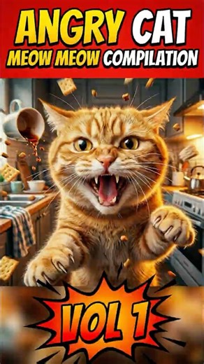 Angry cat 💀💀 | meow meow complilation | Vol.1 | #shorts #funnyvideo #funnycats #angrycat