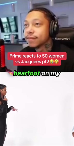 Prime reacts to 50 women vs Jacquees😭🤣 #primetimehitlatv #primereacts #rizz #jacquees #fyp