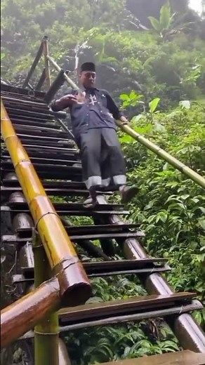 guy falling down bamboo stairs 🤣😂 #funny #memes #memeshorts