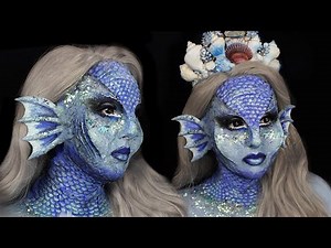 Mermaid Makeup Tutorial - DIY Prosthetic Scales and Siren Ears
