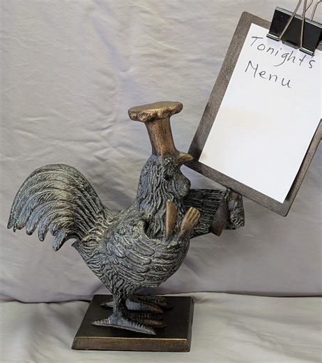 Rustic Metal Rooster/chicken W/chef Hat Standing Menu Board - Etsy