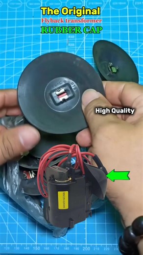 Original & high quality flyback transformer rubber cap. #Reels #viral #shorts #creative #diyprojects #speaker #repair #FM #diy #electronics #audio #LED #electrician #diyproject #ideas #radio #servistv #tvtabung | Belajar Servis Elektronika