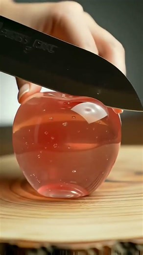 Cutting Diamond-Facet Apple 🍎 | Ultimate Crystal Cleave ASMR! #Shorts #aiasmr #glassfruit