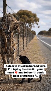 A deer is stuck in barbed wire 🥺💔 I’m trying to save it… your heart ❤️ and follow 🤍 could help bring hope 🐾 #AnimalRescue #WildlifeRescue #HeartForAnimals #AnimalKindness #FYP | EchoBuzz