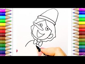 How to Draw Pinocchio Step by Step🥰 .Easy Easy Drawing for Kids💖