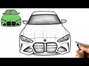 BMW M4 Front View Drawing Tutorial | Simple Pencil Sketch for Beginners