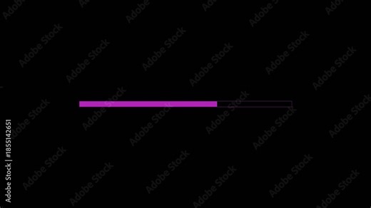 Loading bar shows progress as animation continues to fill space on screen with colors and shapes over time in the background