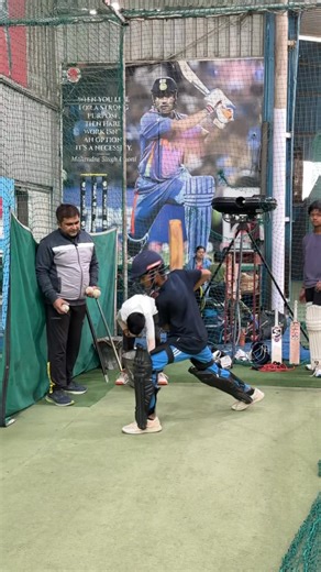 #Coach SP Yadav working on the body setup of 12 year old talented player #Vedant Vaibhav during Front foot drive🏏 For Personal training,please call 919999476360 #playerdevelopment #basicsimproved #coachspyadav | Dr SP Yadav High Performance Training Centre