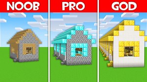 Minecraft Battle: LONGEST HOUSE BUILD CHALLENGE – NOOB vs PRO vs HACKER vs GOD in Minecraft!