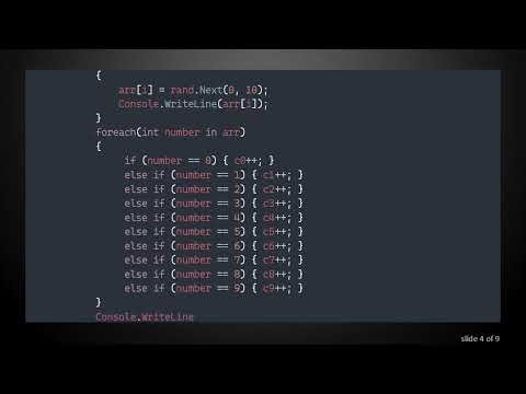 How to Count Occurrences in an Array of Random Numbers in C# without Using Methods or Lists