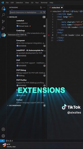 متضيعش وقتك واستخدام اداه Live Preview في Vs code #vscode #Live Preview #fyp