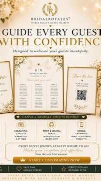 ✨ Wedding Seating Chart Bundle | Editable Canva Template ✨