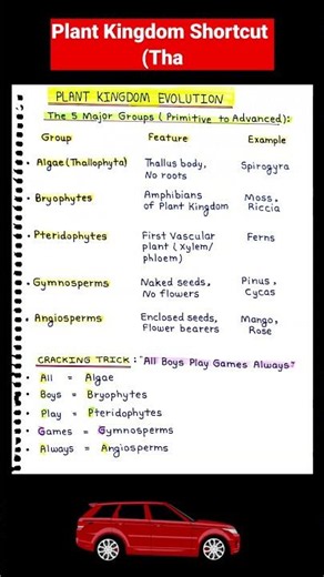 Plant Kingdom Shortcut (Thallophyta to Angiosperms) #neet #biologytricks