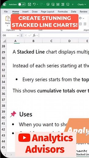Creating a Stacked Line Chart in Excel #shorts