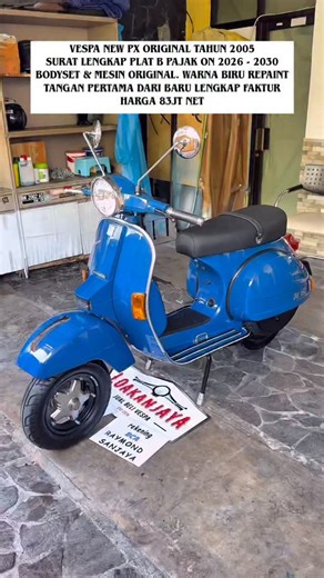 Jual Vespa - Storing motor on Instagram: "Vespa New PX 2004 original Bukan repro atau replika Surat lengkap Bpkb, Stnk, Faktur asli Akur Nomor rangka body & mesin Plat B ( Jakarta ) Pajak on 2026, Plat panjang 2030 Tangan pertama dari baru Bodyset original center Lantai original Speedometer original Headlamp triom Stoplamp new px Jok Spam Soft piaggio recover Cakram grimeca original Hidung dasi spartan Velk vrossi dpn blakang tubeless Ban mizzle dpn blakang Mesin original Magnet kipas original C