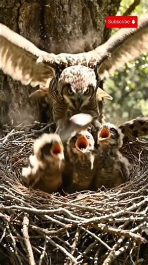 Owl Protects its young from Snake attack! #wildliferescue #animals