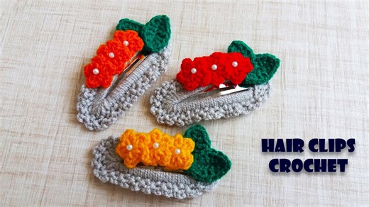 Cute Hair Clips Crochet Tutorial for Beginners | Crochet Hair Clips