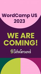 WordCamp US is just around the corner and can’t wait! 🎉 🔜 Three full days of WordPress fun await us at National Harbor, Maryland - from contributing to exchanging know-how, meeting friends and making new ones, and so much more. We're counting the days! Will we see you at WordCamp US? 👀 #SiteGround #WCUS #WCUS2023 #WordCampUS #WordCamp #USA #WordPress #WordPressCommunity #WordPressHosting | SiteGround