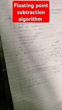 Floating point substraction algorithm#coa #sem3 #mumbaiuniversityexamnews
