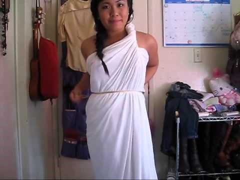 2 MINUTES GREEK GODDESS COSTUME NO SEWING *Reupload*