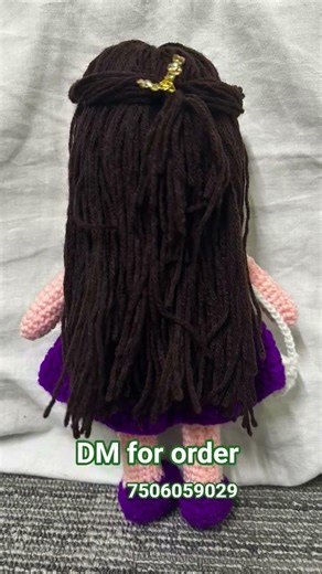crochet doll with dress#handmade#crochet