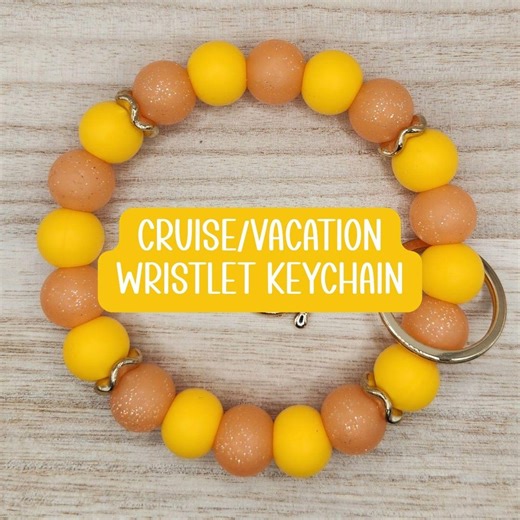 Cruise/vacation/beach-beaded Wristlet Keychain "golden Sunrise" - Etsy