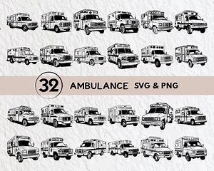 Ambulance SVG Bundle: Clipart, Silhouette, Vector Files (digital Download) - Etsy