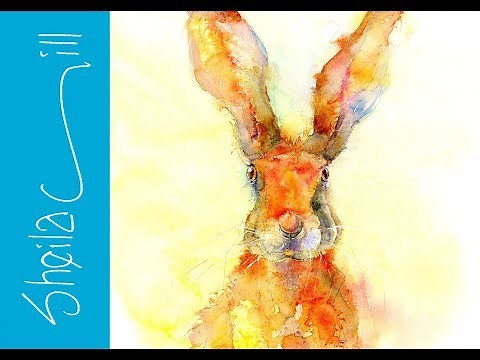 How to Paint a Hare - Part 1 Very loose wet into wet watercolour by Sheila Gill