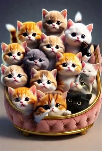 Kitten Overload: The Furball Army Stuffing the Nest!