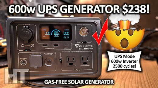 Bluetti EB3A UPS LiFePO4 600W solar generator power station review