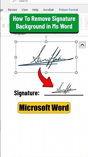 How To "Remove Signature Background #microsoftword #msword #word #mswordtutorial #remove #signature