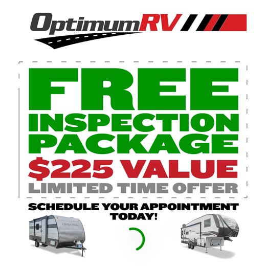 🚐💨 Kick Off Your Adventure with Total Peace of Mind! 💨✨ Before you hit the open road, ensure your RV is primed for the journey ahead! 🛠️ For a limited time, Optimum RV is offering a FREE RV Inspection Package — absolutely no strings attached, just expert care from the RV pros! 🙌 🔍 What You Get: ✅ Comprehensive RV Inspection – Safety, performance, and peace of mind all in one visit 💸 100% FREE – Because your epic adventures shouldn't start with unexpected costs ⏳ Limited-Time Only – Hurry,