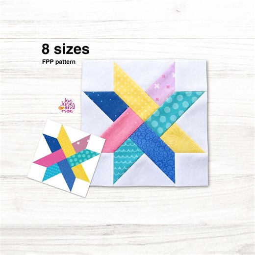 Woven Star 8 Sizes, Beginner Friendly, Scrap Fabric Project, FPP Quilt Block Pattern - Etsy