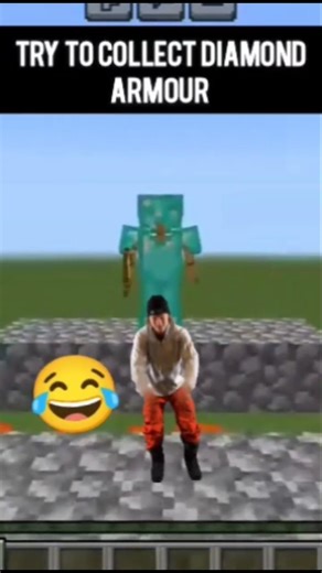 Try to collect diamond 💎 armour but fail😂#shorts #funny #minecraft #minecraft #mlg