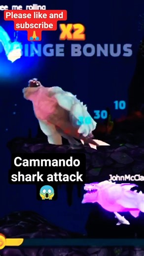 Cammando shark attack 😱 full vedio my youtube channel #shortvideo