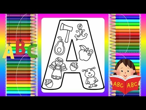 Alphabet A coloring | coloring pages | kids coloring | learn colors | learn alphabet A | painting