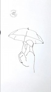 Umbrella Girl Simple Drawing | Easy Sketch Tutorial ✏️