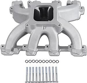 28097 Super Victor LS1 Carbureted Cathedral port Intake Manifold Aluminum Single Plane Compatible with Chevy small block GM LS1 LS2 4.8L 5.3L 6.0L V8
