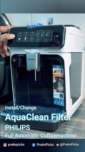 Install AquaClean filter in Philips full automatic coffee machine #shorts