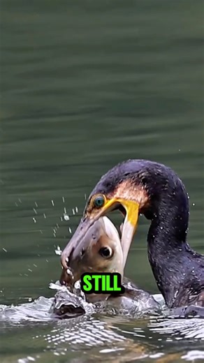 Duck Swallows Fish Bigger Than Its Mouth #shorts #fishingadventure #epiccatch