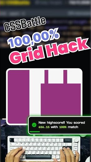 CSS Battle: The Grid Hack! 🧩 #cssbattle #shorts