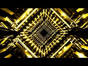 4K Abstract neon Gold Color light Square Tunnel VJ Motion Background Free VJ Loops For Edits