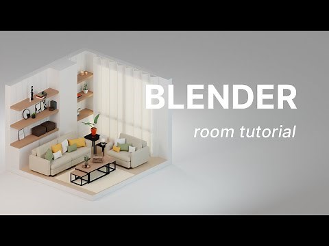 Beginner Friendly Blender 3D tutorial: Cozy Living isometric room modeling