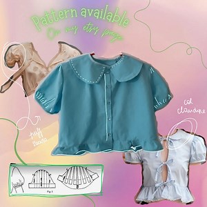 Peter Pan Collar Blouse Pattern (super Cute) - Etsy Australia